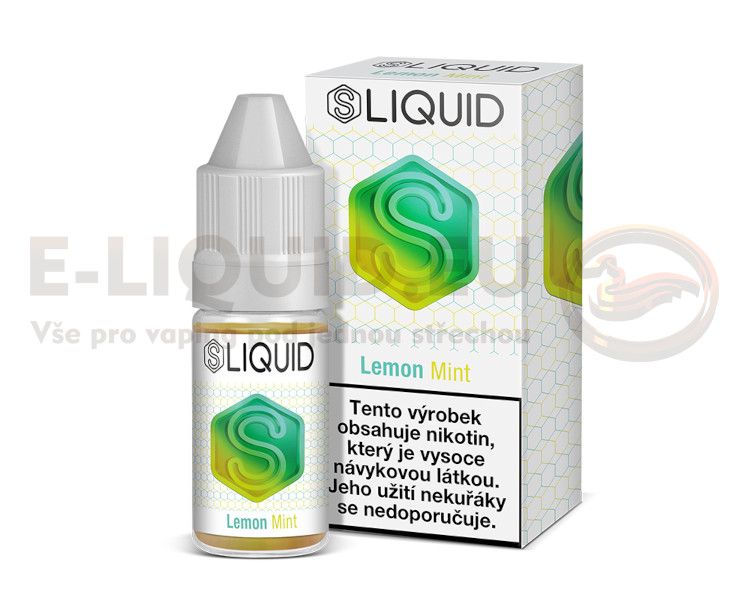 SLIQUID 10ml - Citron s mátou (Lemon Mint) Obsah nikotinu 20mg/m